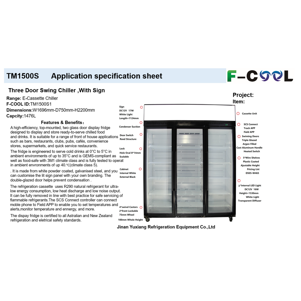 TM1500S Commercial display chiller & fridge