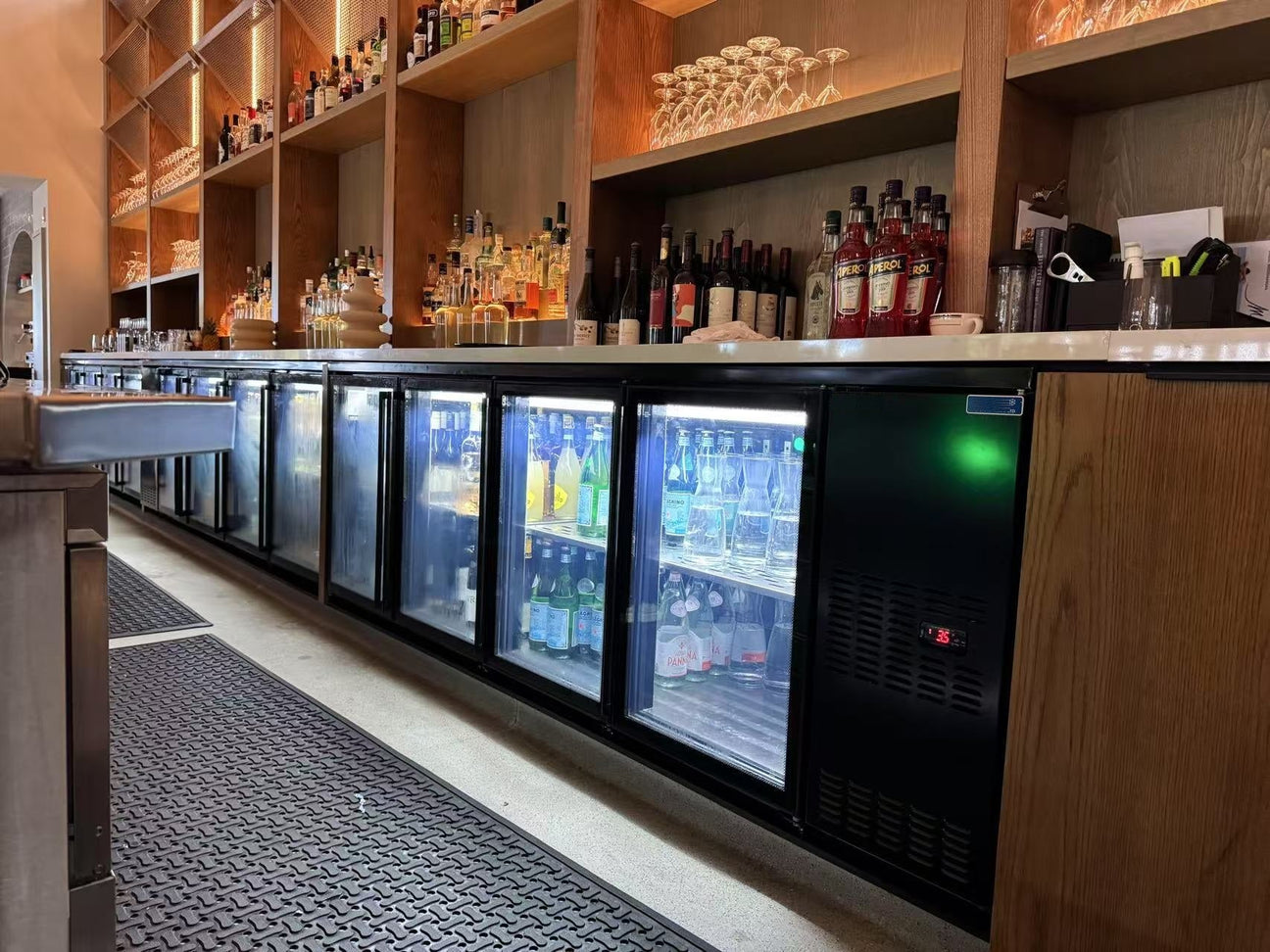 Back bar fridge for wine bar 